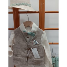 Guy Laroshe Σετ βάπτισης Μπεζ-Μέντα